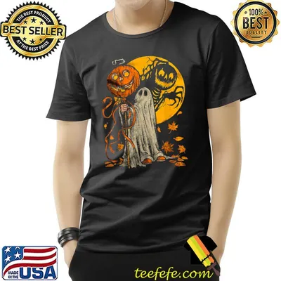Halloween Pumpkin Ghost Autumn Leaves T-Shirt