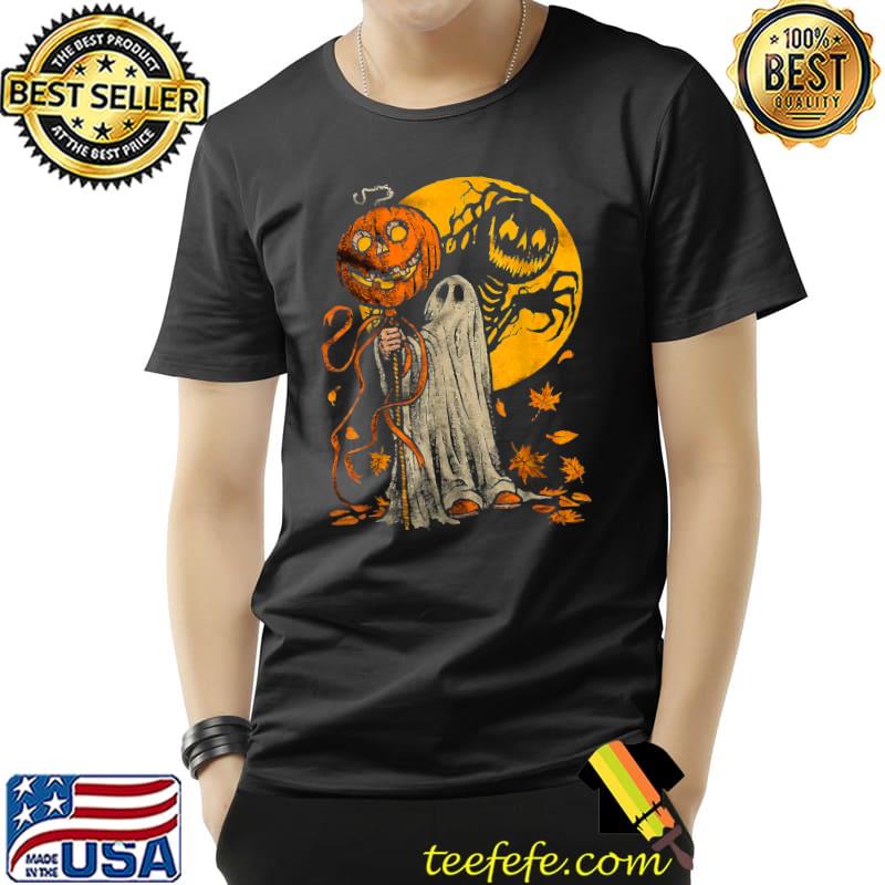 Halloween Pumpkin Ghost Autumn Leaves T-Shirt
