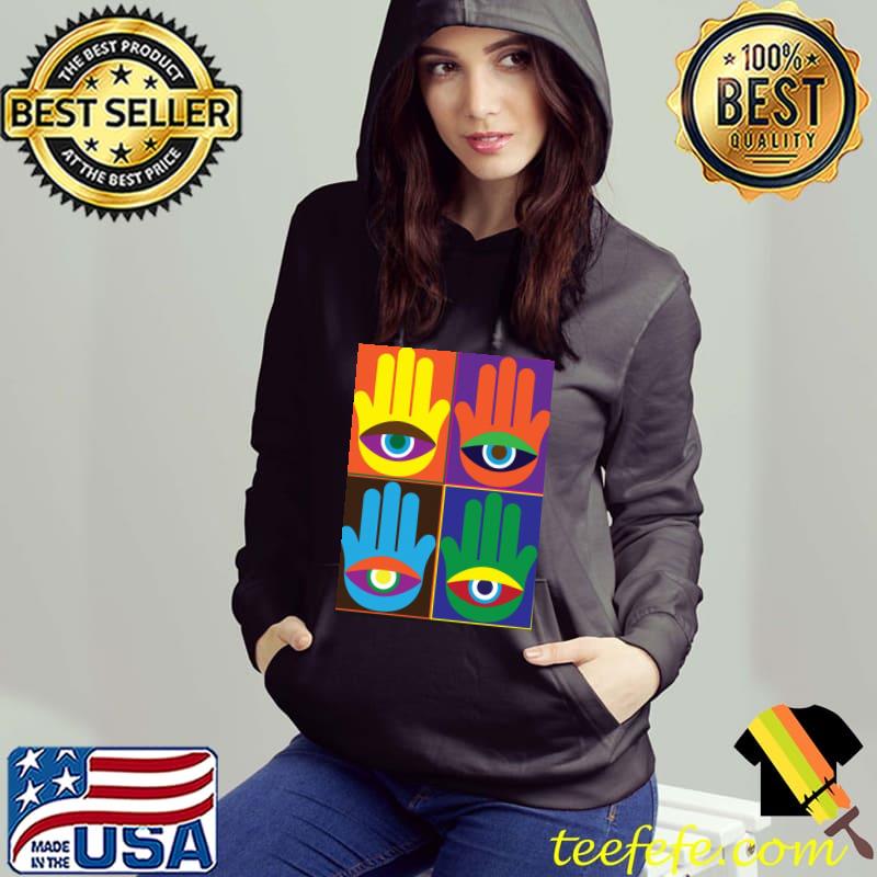 Hamsa colored design hand shine eye design unsex s Hoodie Hamsa colored design hand shine eye design unsex s Hoodie