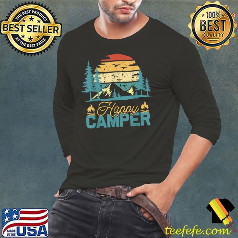 Happy Camper Vintage Camping T-Shirt Long Sleeve Tee Happy Camper Vintage Camping T-Shirt Long Sleeve Tee