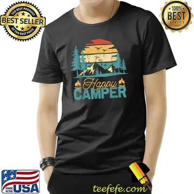 Happy Camper Vintage Camping T-Shirt