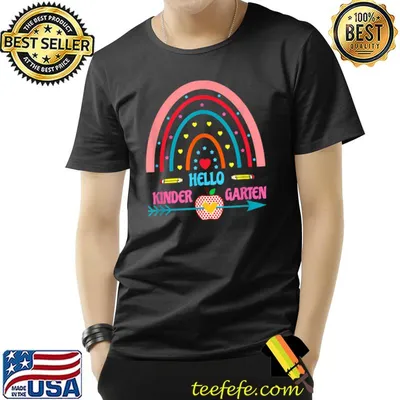 Hello Kindergarten Rainbow Back To School Teachers T-Shirt