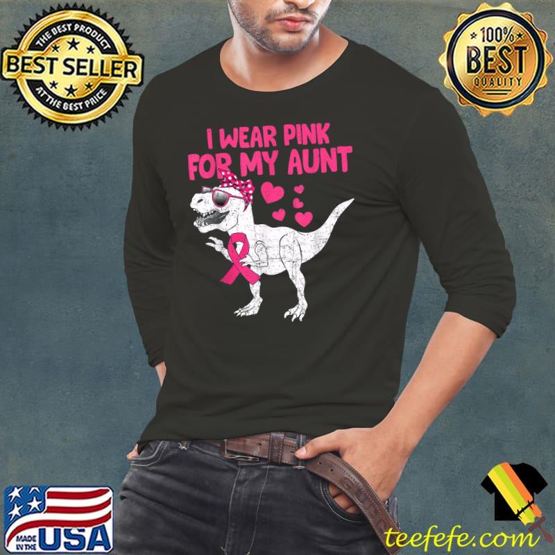 I Wear Pink For My Mama Breast Cancer Dino Pink Ribbon T-Shirt Long Sleeve Tee I Wear Pink For My Mama Breast Cancer Dino Pink Ribbon T-Shirt Long Sleeve Tee