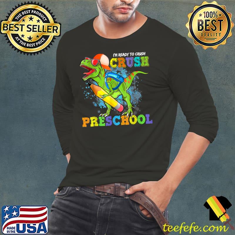 I'm Ready To Crush Preschool Dinosaur Hug Pencil Back To School T-Shirt Long Sleeve Tee I'm Ready To Crush Preschool Dinosaur Hug Pencil Back To School T-Shirt Long Sleeve Tee