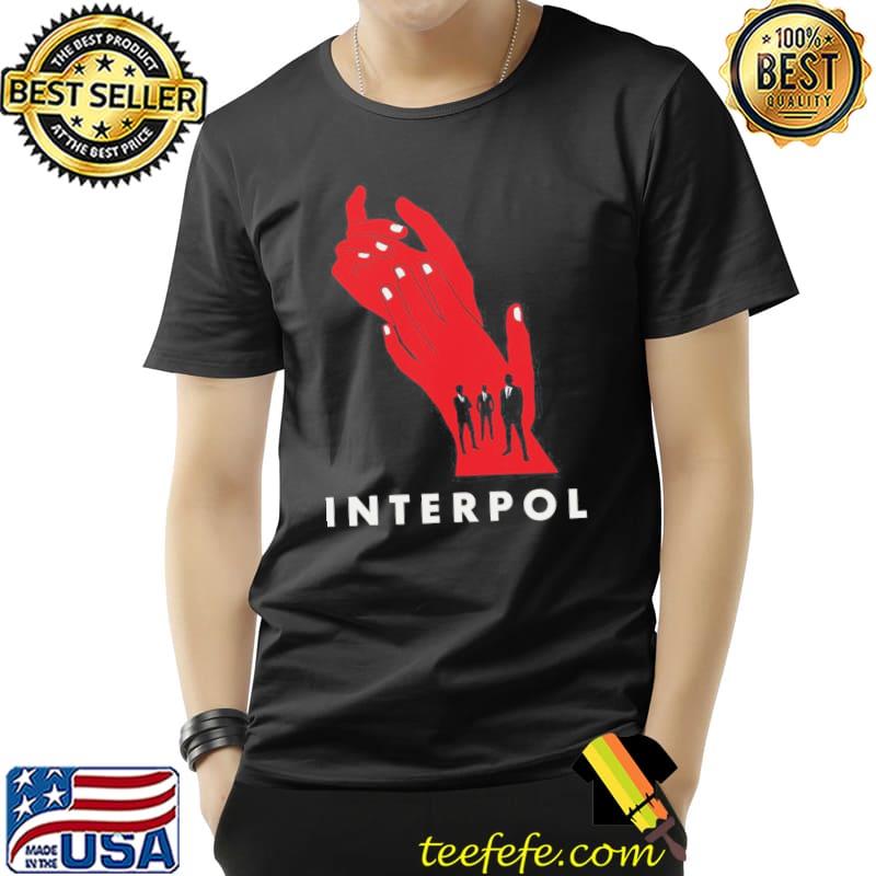 Interpol hands red retro rock band shirt