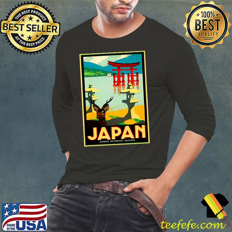 Japan Railway Travel Propaganda T-Shirt Long Sleeve Tee Japan Railway Travel Propaganda T-Shirt Long Sleeve Tee