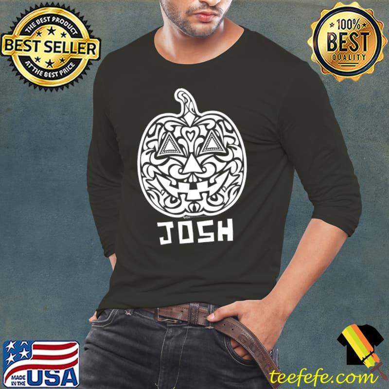 Josh Halloween Pumpkin Sugar Skull T-Shirt Long Sleeve Tee Josh Halloween Pumpkin Sugar Skull T-Shirt Long Sleeve Tee