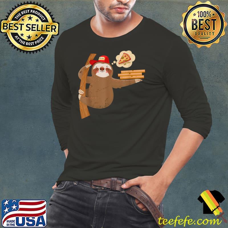Kawaii Sloth Animal Pizza T-Shirt Long Sleeve Tee Kawaii Sloth Animal Pizza T-Shirt Long Sleeve Tee