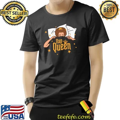 Nap Queen Cartoon Brunette Sleepy Girl T-Shirt