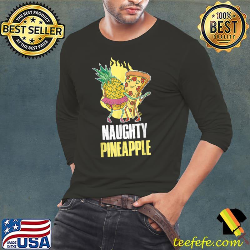Naughty Pineapple With Pizza Dancing T-Shirt Long Sleeve Tee Naughty Pineapple With Pizza Dancing T-Shirt Long Sleeve Tee