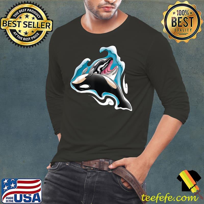 Orca Killer Whales Bouquet T-Shirt Long Sleeve Tee Orca Killer Whales Bouquet T-Shirt Long Sleeve Tee