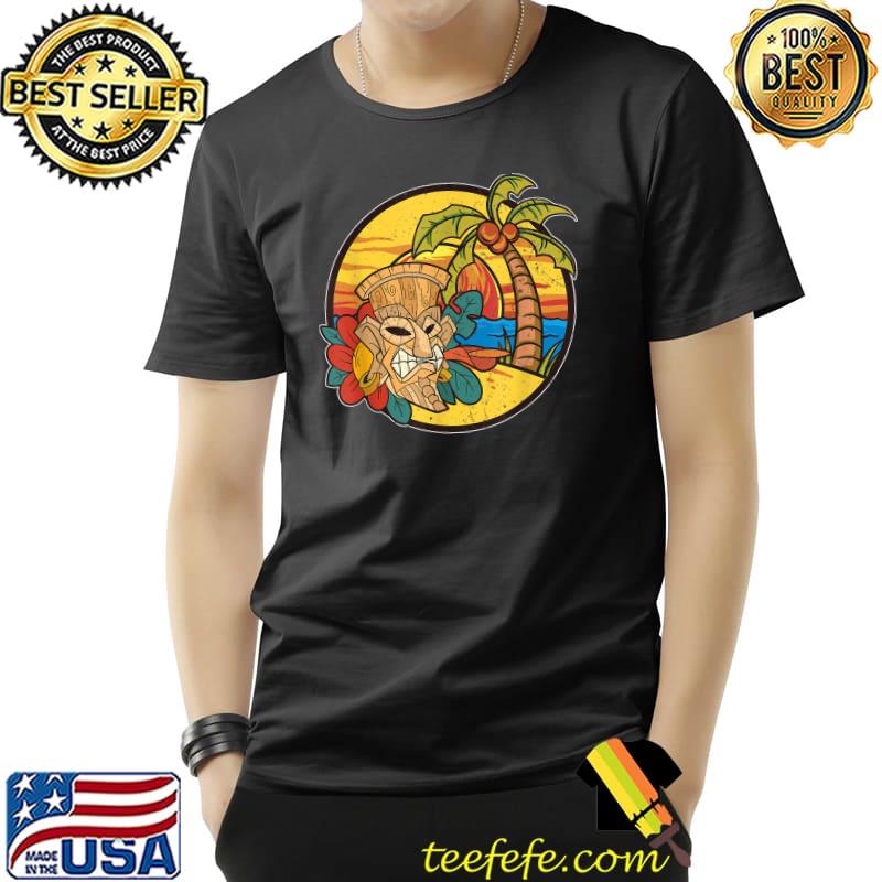 Palm Trees Tropical Tiki Mask Sunset Luau Party Hawaii Tiki T-Shirt Palm Trees Tropical Tiki Mask Sunset Luau Party Hawaii Tiki T-Shirt