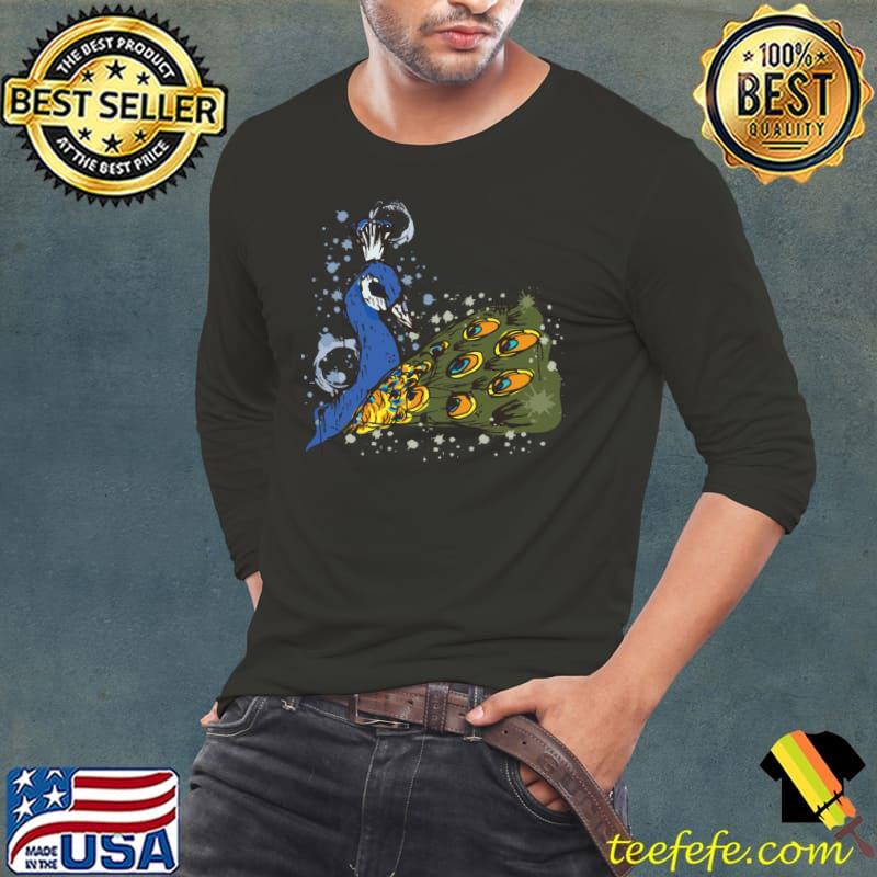 Peacock watercolor T-Shirt Long Sleeve Tee Peacock watercolor T-Shirt Long Sleeve Tee