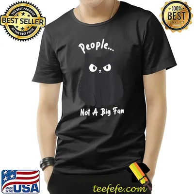 People Not A Big Fan Antisocial Cat Gothic T-Shirt