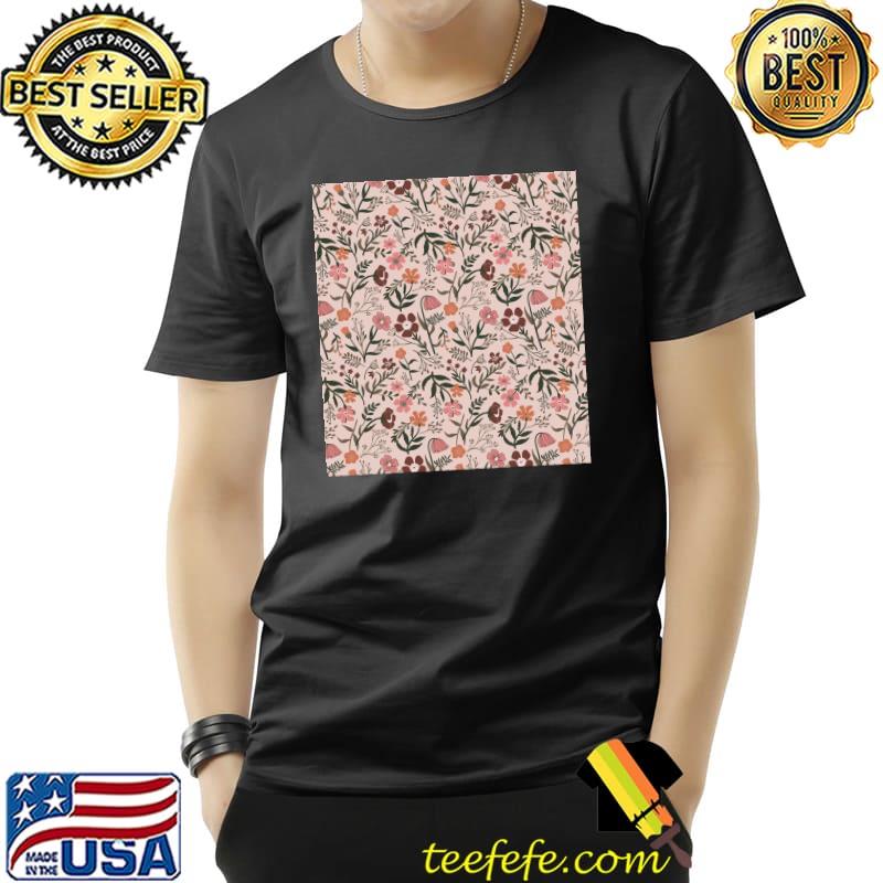 Pink Maroon Botanical Garden Floral T-Shirt Pink Maroon Botanical Garden Floral T-Shirt