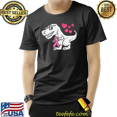 Pink Ribbon T-Rex Breast Cancer Awareness T-Shirt