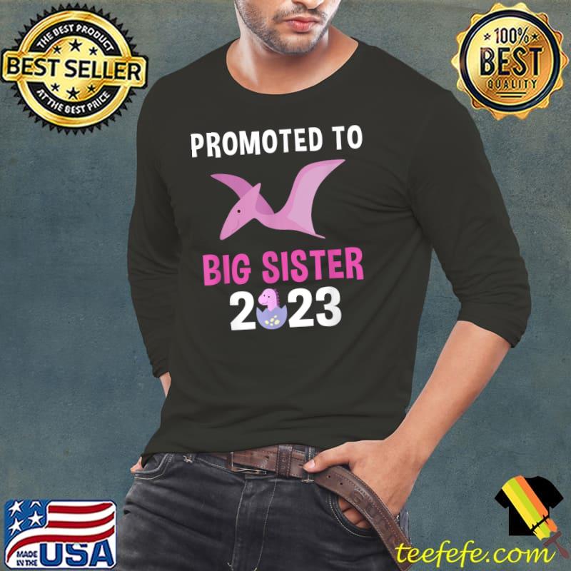 Promoted To Big Sister 2023 Pterodactyl Dinosaur T-Shirt Long Sleeve Tee Promoted To Big Sister 2023 Pterodactyl Dinosaur T-Shirt Long Sleeve Tee