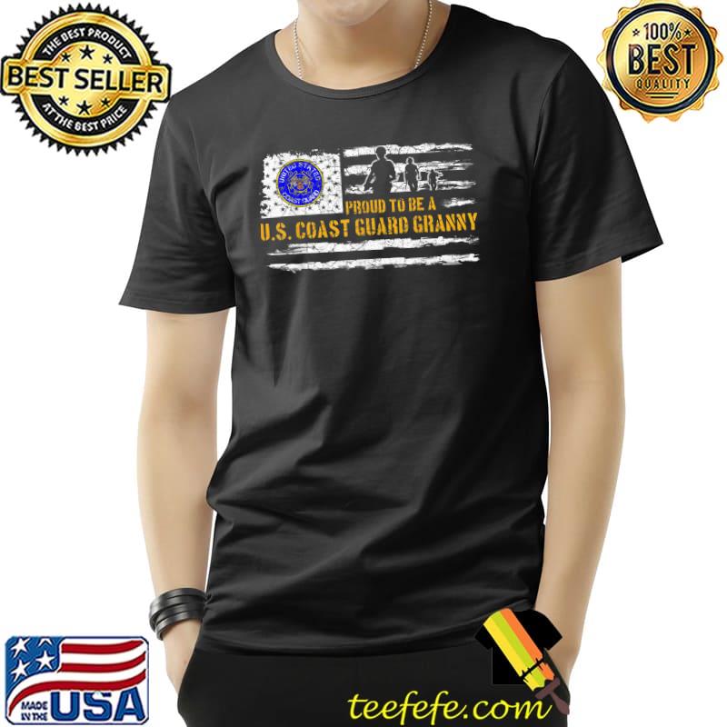 Proud To Be A US Coast Guard Veteran Granny Usa Flag T-Shirt