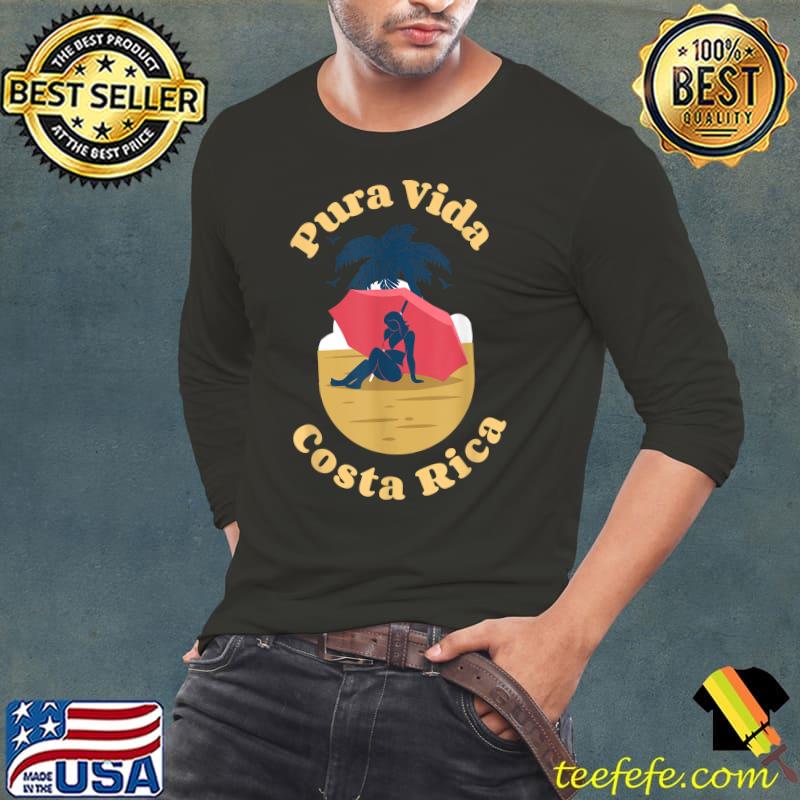 Pura Vida Costa Rica Beach Girl T-Shirt Long Sleeve Tee Pura Vida Costa Rica Beach Girl T-Shirt Long Sleeve Tee