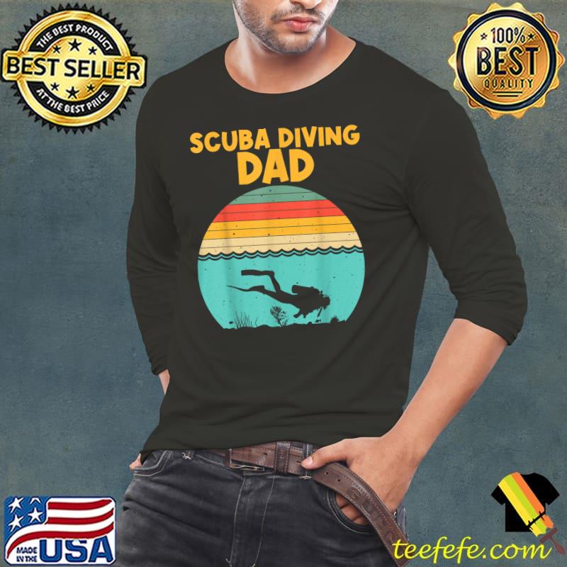 Scuba Diving Dad Underwater Divers Vintage Sunset T-Shirt Long Sleeve Tee Scuba Diving Dad Underwater Divers Vintage Sunset T-Shirt Long Sleeve Tee