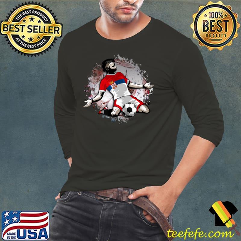 Serbia Soccer Serbian National Flag Proud Football Lovers Premium Classic T-Shirt Long Sleeve Tee Serbia Soccer Serbian National Flag Proud Football Lovers Premium Classic T-Shirt Long Sleeve Tee