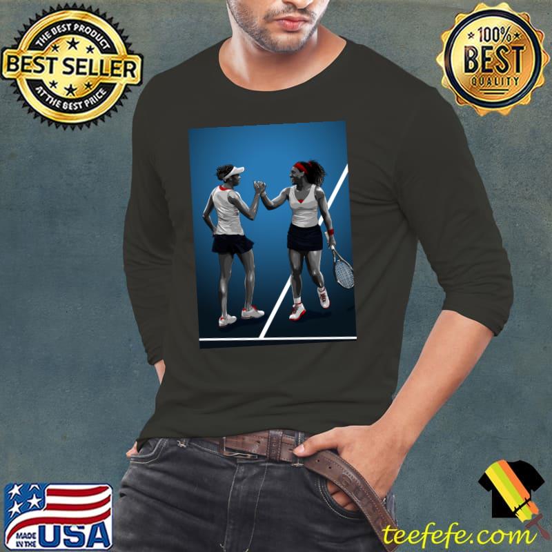 Serena Venus Williams Tennis Artwork Classic T-Shirt Long Sleeve Tee Serena Venus Williams Tennis Artwork Classic T-Shirt Long Sleeve Tee