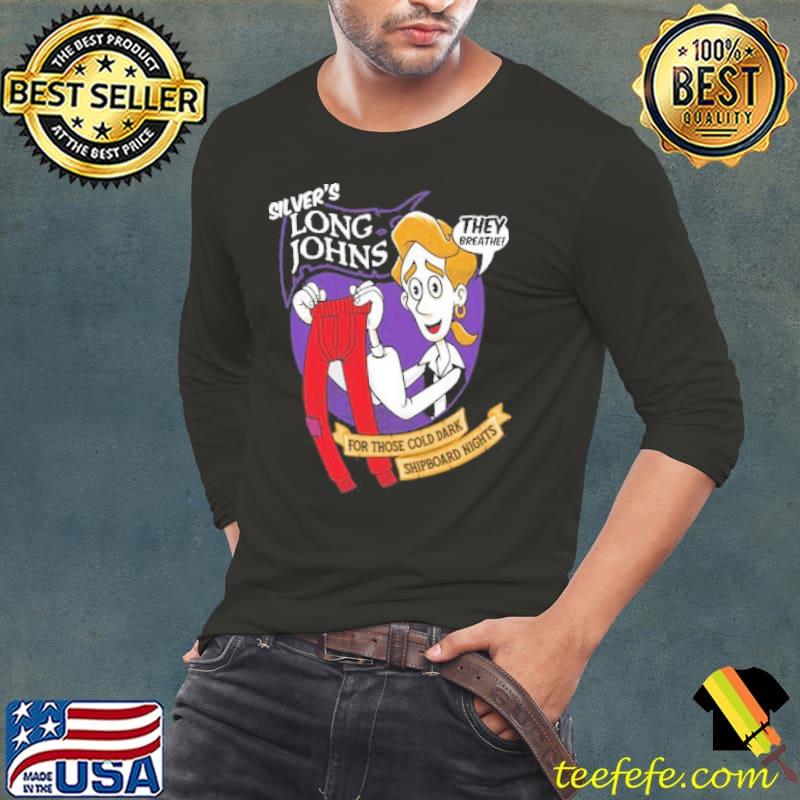 Silver's long johns retro monkey island geek video game t funny pirate s Long Sleeve Tee Silver's long johns retro monkey island geek video game t funny pirate s Long Sleeve Tee