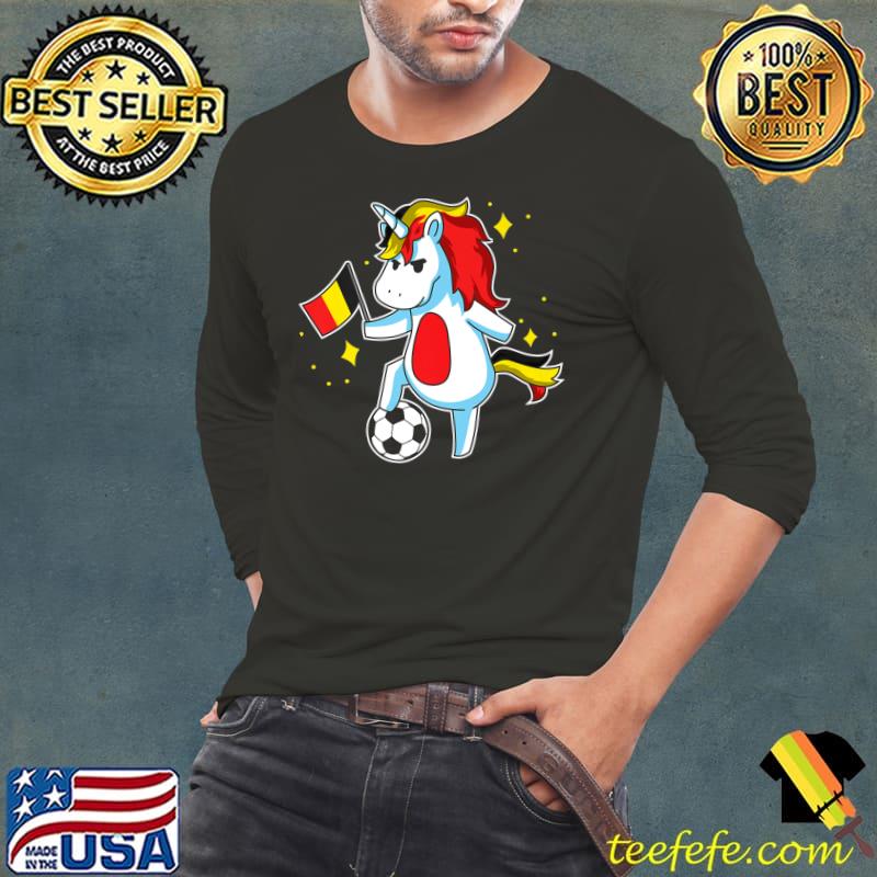 Soccer Unicorn Belgium Jersey T-Shirt Long Sleeve Tee Soccer Unicorn Belgium Jersey T-Shirt Long Sleeve Tee