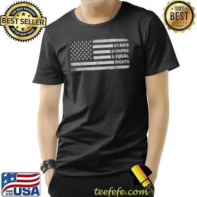 Stars Stripes Equal Rights American Flag 4th July T-Shirt