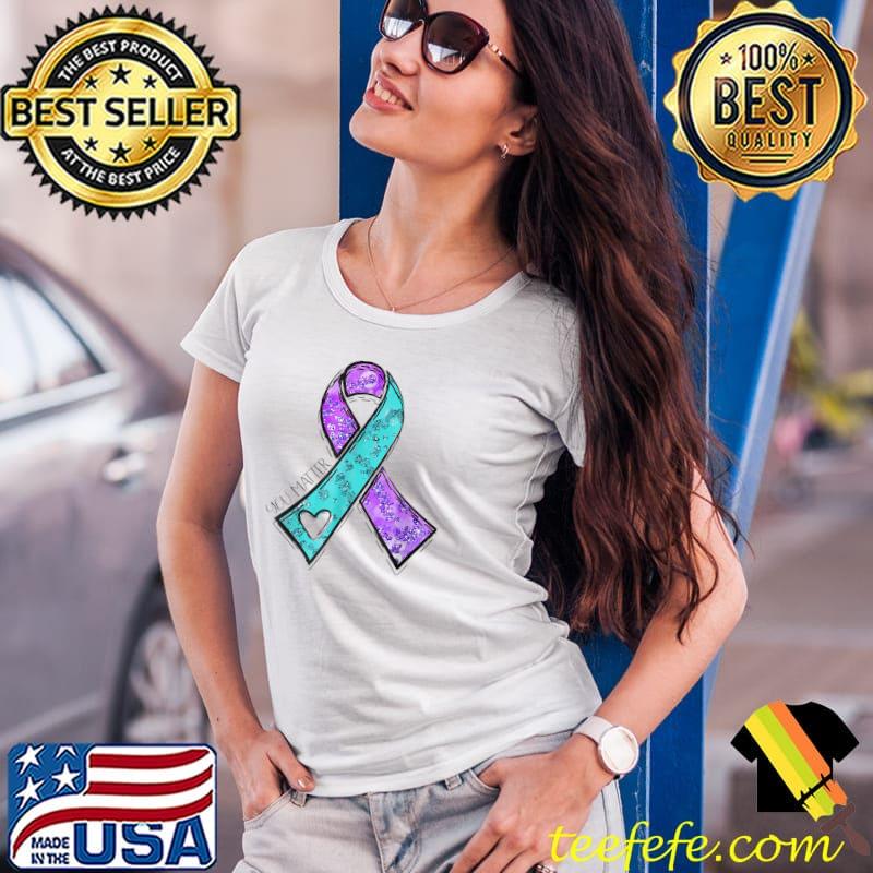 Suicide Prevention Awareness You Matter Teal & Purple Ribbon T-Shirt Ladies Tee Suicide Prevention Awareness You Matter Teal & Purple Ribbon T-Shirt Ladies Tee