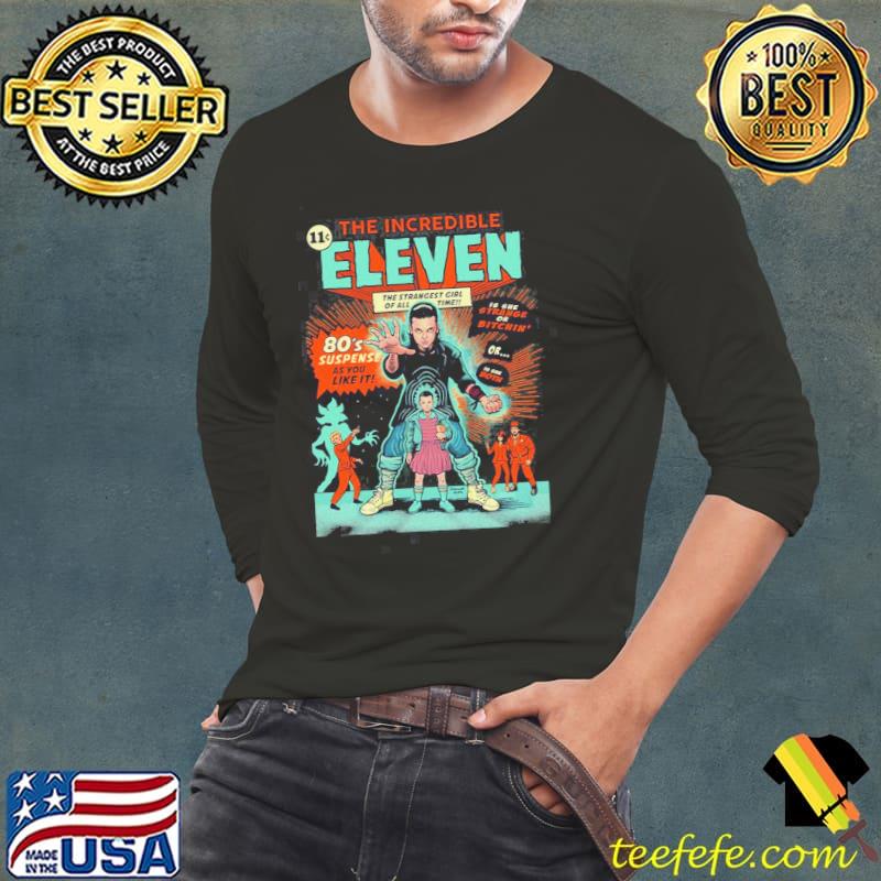 The incredible eleven stranger things 80s art s Long Sleeve Tee The incredible eleven stranger things 80s art s Long Sleeve Tee
