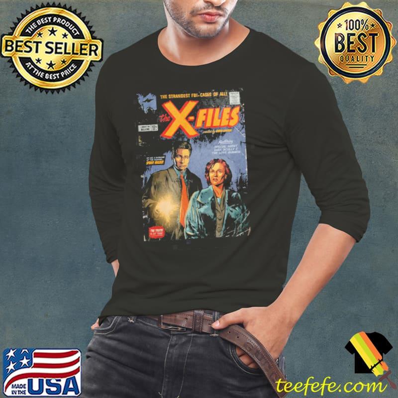 The xfiles mulder and scully comic style s Long Sleeve Tee The xfiles mulder and scully comic style s Long Sleeve Tee