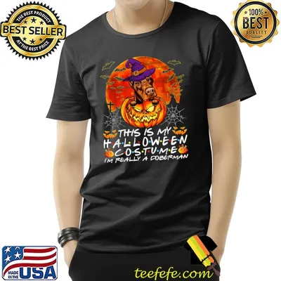 This is my halloween costume i'm really a doberman pumpkin blood moon T-Shirt