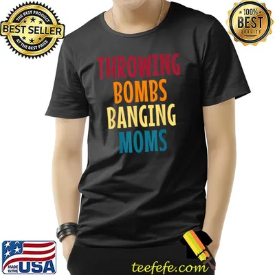 Throwing Bombs Banging Moms Football Retro T-Shirt