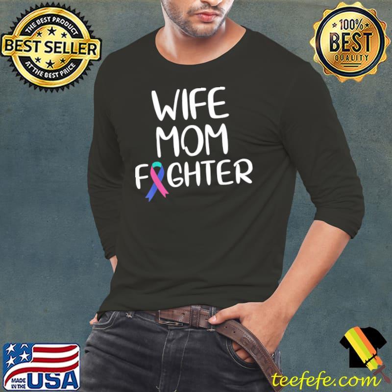 Thyroid cancer wife mom fighter thyroid breast cancer awareness s Long Sleeve Tee Thyroid cancer wife mom fighter thyroid breast cancer awareness s Long Sleeve Tee