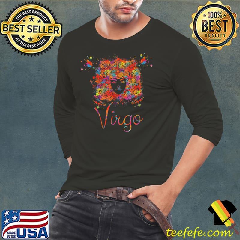 Virgo Zodiac Colorful T-Shirt Long Sleeve Tee Virgo Zodiac Colorful T-Shirt Long Sleeve Tee