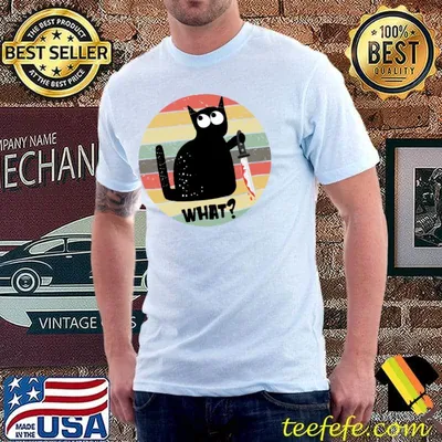What Cat With Knife Halloween Costumes Vintage T-Shirt