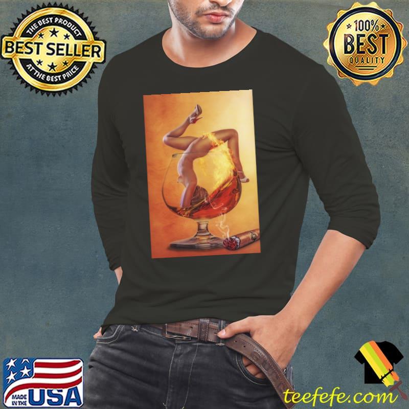 Woman in wineglass T-Shirt Long Sleeve Tee Woman in wineglass T-Shirt Long Sleeve Tee