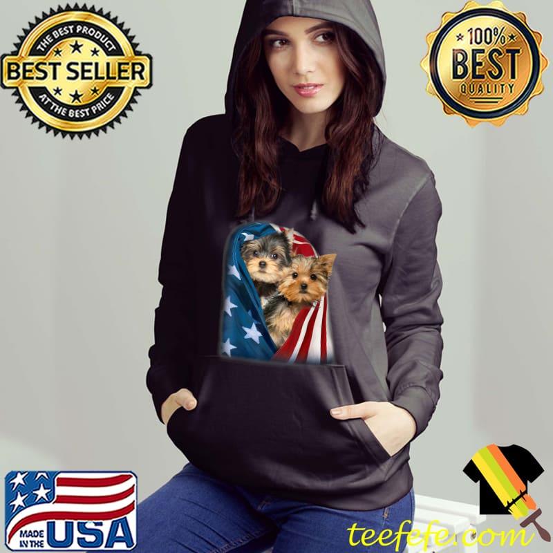 Yorkshire Terrier US Flag July 4th Patriotic Yorkie Puppies T-Shirt Hoodie Yorkshire Terrier US Flag July 4th Patriotic Yorkie Puppies T-Shirt Hoodie
