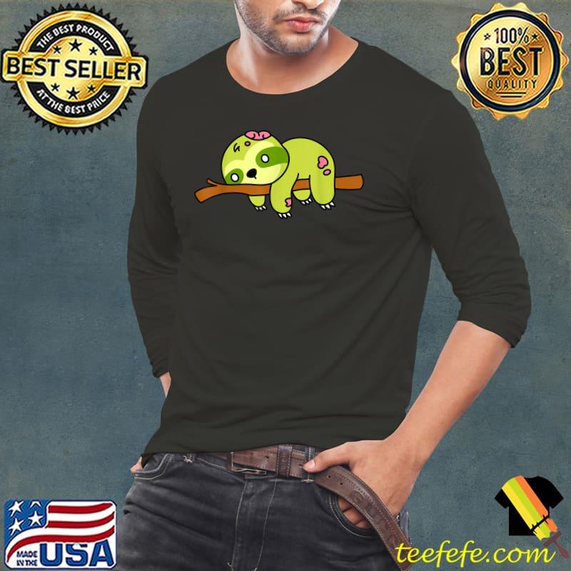 Zombie Sloth Halloween T-Shirt Long Sleeve Tee Zombie Sloth Halloween T-Shirt Long Sleeve Tee