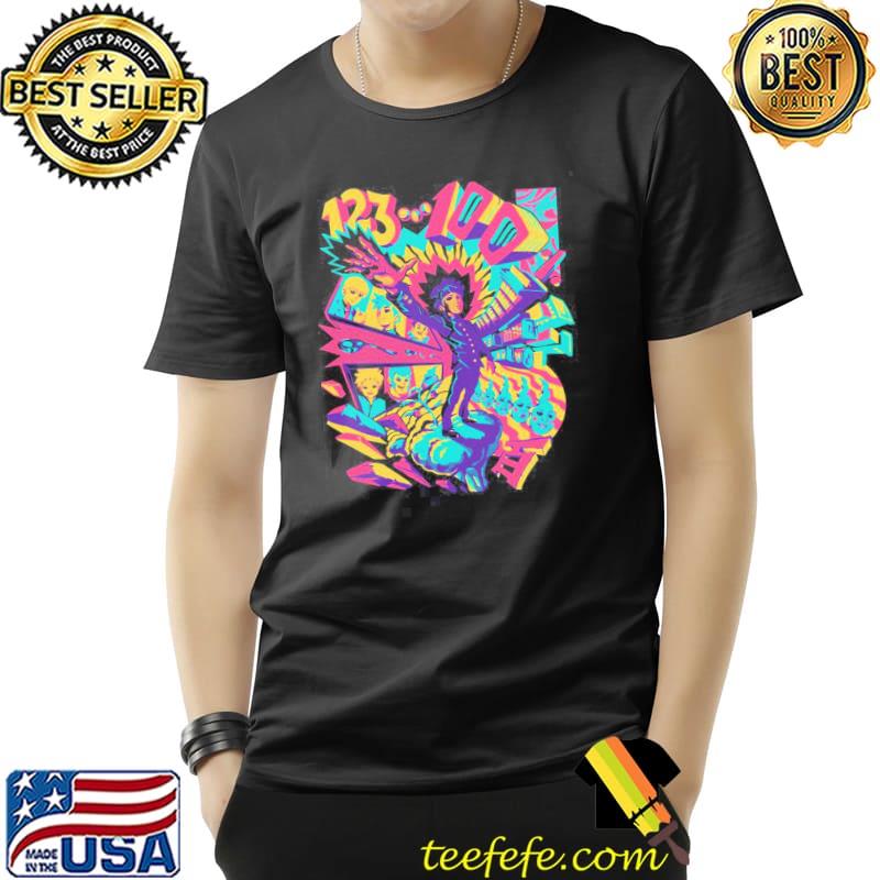 1 2 3 psychedelic 100 anime coloful fanart shirt