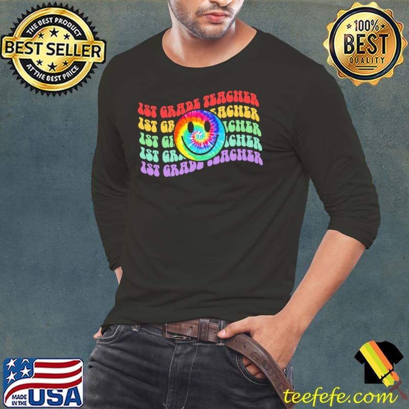 1st Grade Teacher Smile Icon Color Shirt Long Sleeve Tee 1st Grade Teacher Smile Icon Color Shirt Long Sleeve Tee