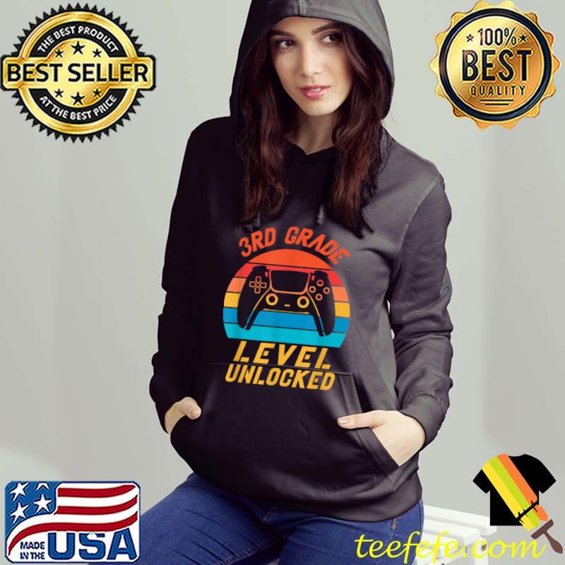 3rd Grade Level Unlocked Video Game Back To School Vintage Sunset T-Shirt Hoodie 3rd Grade Level Unlocked Video Game Back To School Vintage Sunset T-Shirt Hoodie