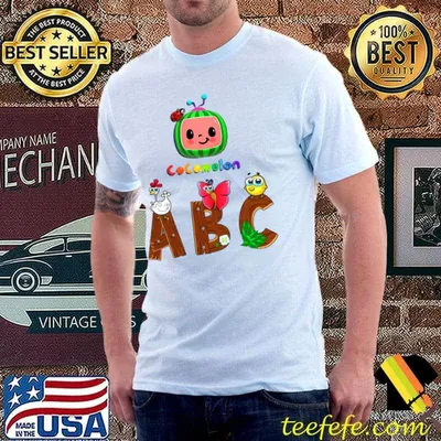 Abc Cocomelon Nursery Rhymes Chicken Butterfly Cartoon T-Shirt
