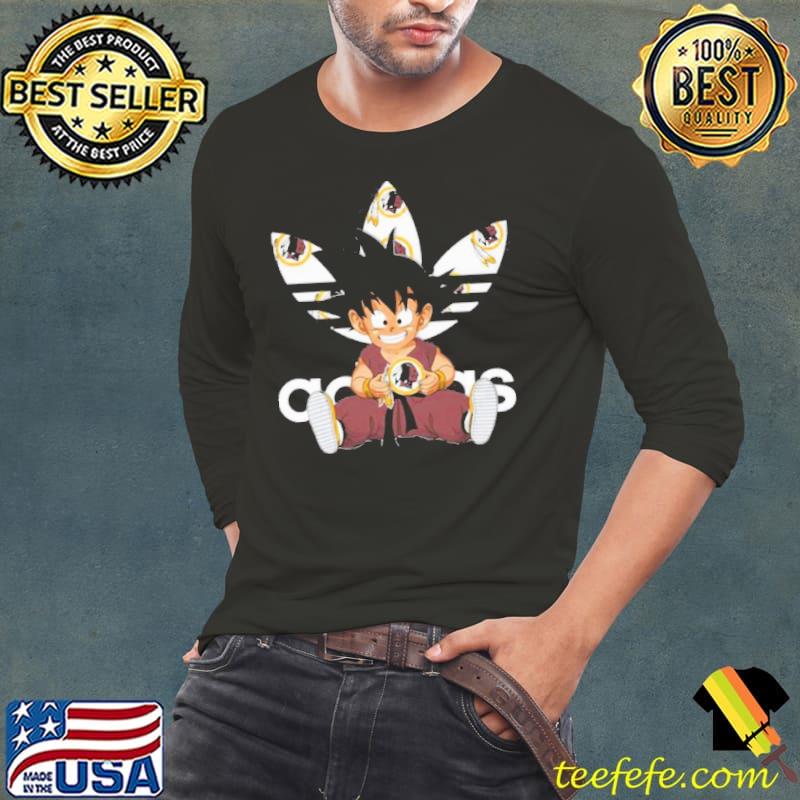 Adidas son goku hug Washington Redskins logo classic s Long Sleeve Tee Adidas son goku hug Washington Redskins logo classic s Long Sleeve Tee