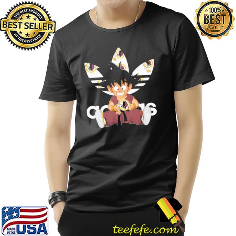 Adidas son goku hug Washington Redskins logo classic shirt Adidas son goku hug Washington Redskins logo classic shirt