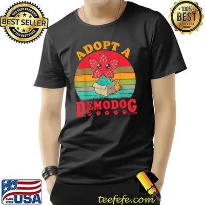Adopt A Demodog Vintage Sunset Flower Paw Dogs T-Shirt