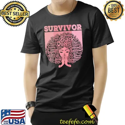 African American Breast Cancer Survivor Afro Words T-Shirt