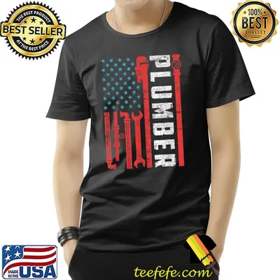 American Plumbing Flag 4th Of July Patriotic Plumber T-Shirt