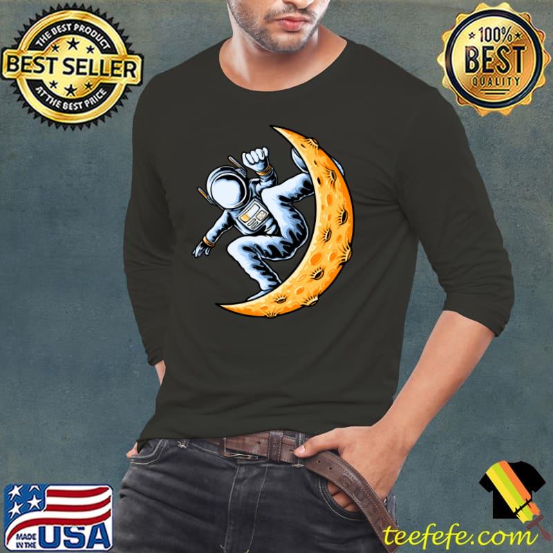 Astronaut riding a rocket moon T-Shirt Long Sleeve Tee Astronaut riding a rocket moon T-Shirt Long Sleeve Tee